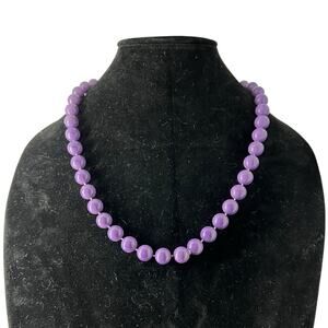 Vintage Purple Beaded Pearl Style Statement Necklace